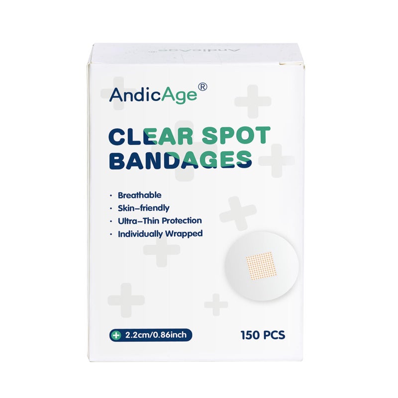 Idealplast 150pcs Clear Round Spot Bandages PE Waterproof Circle Adhesive Bandages, 1 Box (New pacakge) - Image 1